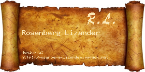 Rosenberg Lizander névjegykártya
